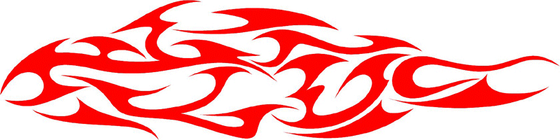 CRAZY_20 Crazy Flames Graphic Flame Decal