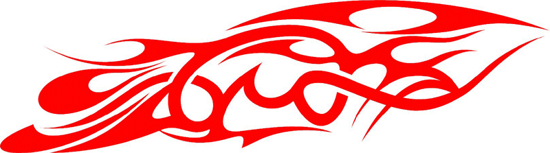 CRAZY_23 Crazy Flames Graphic Flame Decal
