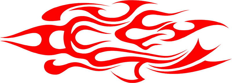 CRAZY_24 Crazy Flames Graphic Flame Decal