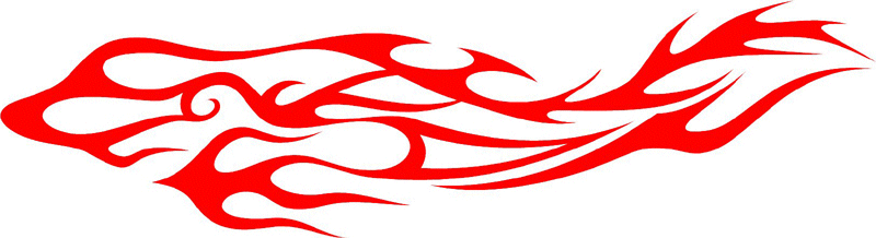 CRAZY_25 Crazy Flames Graphic Flame Decal