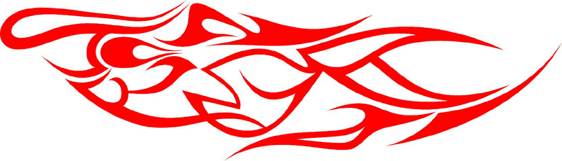 CRAZY_26 Crazy Flames Graphic Flame Decal