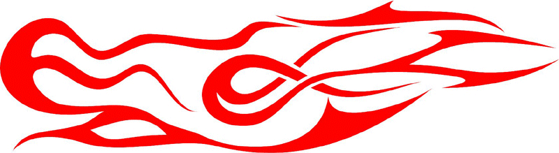 CRAZY_31 Crazy Flames Graphic Flame Decal