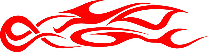 CRAZY_34 Crazy Flames Graphic Flame Decal