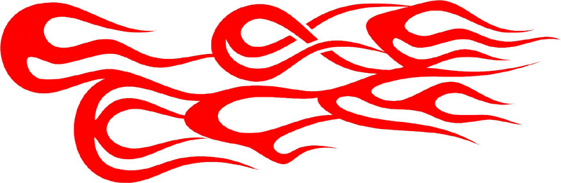 CRAZY_47 Crazy Flames Graphic Flame Decal