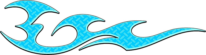 DIAMOND1_02 Diamondplate Flames Graphic Flame Decal