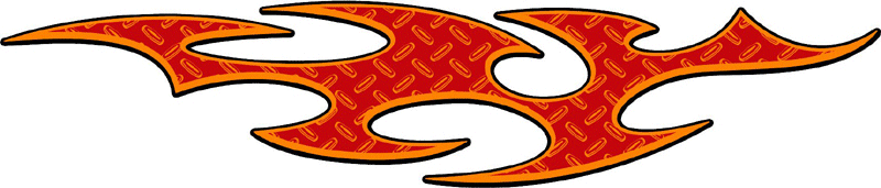 DIAMOND1_05 Diamondplate Flames Graphic Flame Decal