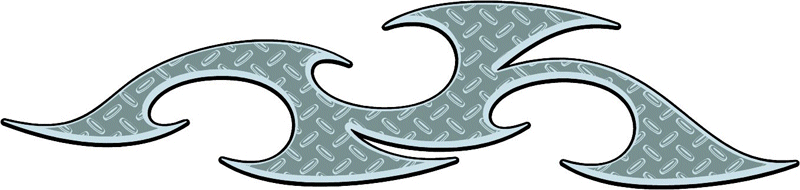 DIAMOND1_06 Diamondplate Flames Graphic Flame Decal
