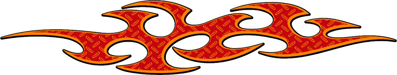 DIAMOND1_07 Diamondplate Flames Graphic Flame Decal