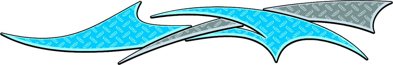 DIAMOND1_08 Diamondplate Flames Graphic Flame Decal