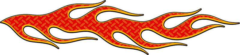 DIAMOND1_09 Diamondplate Flames Graphic Flame Decal