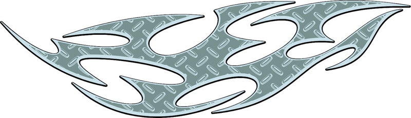 DIAMOND1_13 Diamondplate Flames Graphic Flame Decal