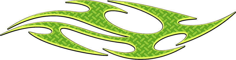 DIAMOND1_14 Diamondplate Flames Graphic Flame Decal