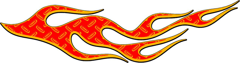 DIAMOND1_15 Diamondplate Flames Graphic Flame Decal