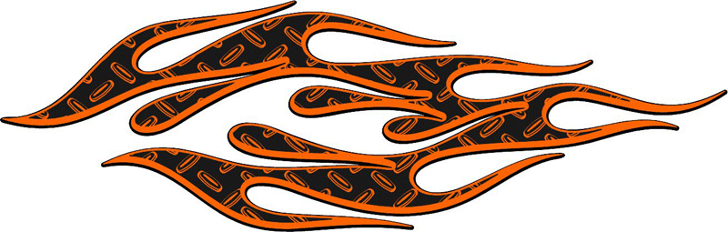 DIAMOND1_16 Diamondplate Flames Graphic Flame Decal