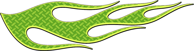 DIAMOND1_17 Diamondplate Flames Graphic Flame Decal