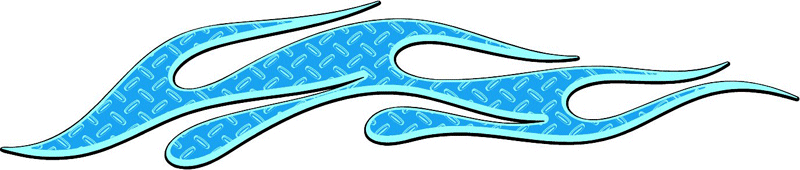 DIAMOND1_19 Diamondplate Flames Graphic Flame Decal