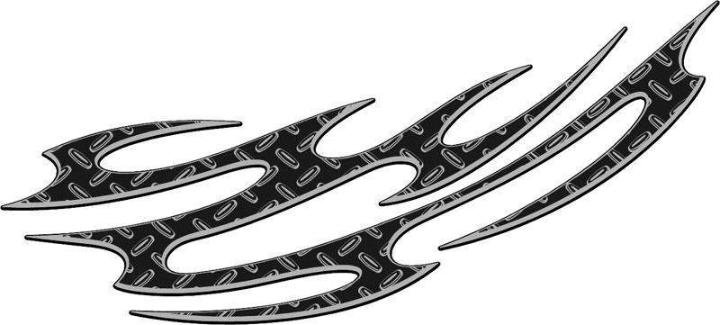 DIAMOND1_20 Diamondplate Flames Graphic Flame Decal