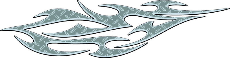 DIAMOND1_21 Diamondplate Flames Graphic Flame Decal