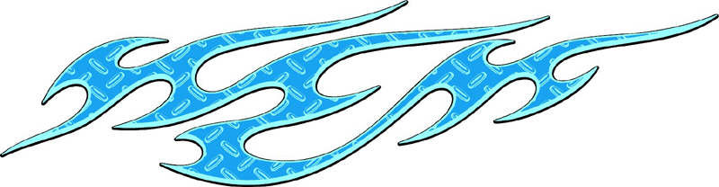 DIAMOND1_22 Diamondplate Flames Graphic Flame Decal