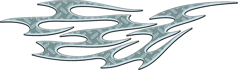 DIAMOND1_23 Diamondplate Flames Graphic Flame Decal