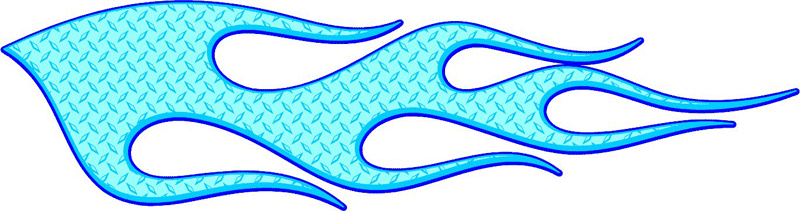 DIAMOND2_03 Diamondplate Flames Graphic Flame Decal