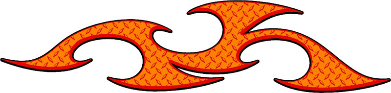 DIAMOND2_06 Diamondplate Flames Graphic Flame Decal