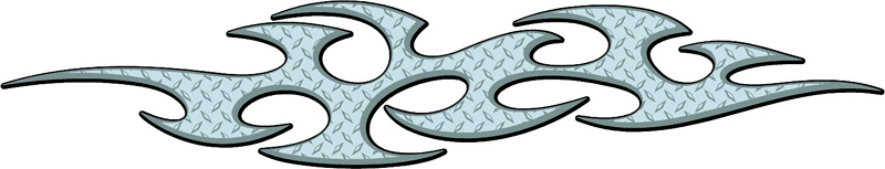DIAMOND2_07 Diamondplate Flames Graphic Flame Decal