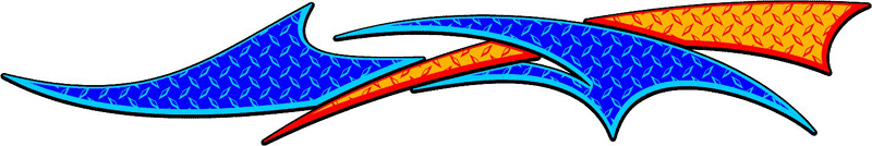 DIAMOND2_08 Diamondplate Flames Graphic Flame Decal