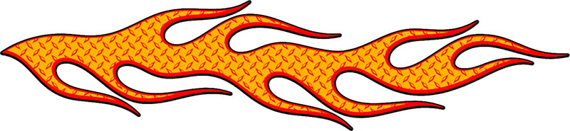 DIAMOND2_09 Diamondplate Flames Graphic Flame Decal