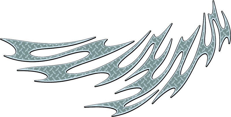 DIAMOND2_10 Diamondplate Flames Graphic Flame Decal