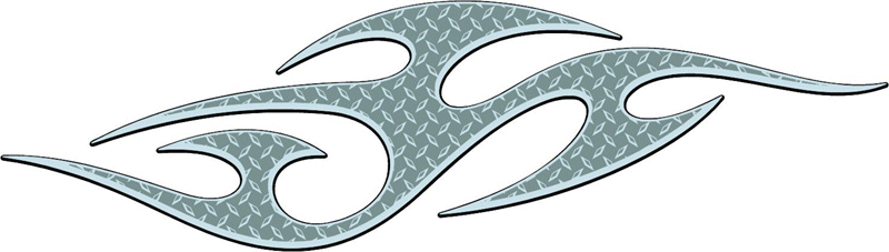 DIAMOND2_12 Diamondplate Flames Graphic Flame Decal