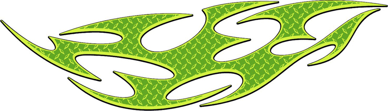 DIAMOND2_13 Diamondplate Flames Graphic Flame Decal