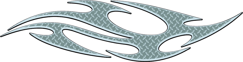 DIAMOND2_14 Diamondplate Flames Graphic Flame Decal