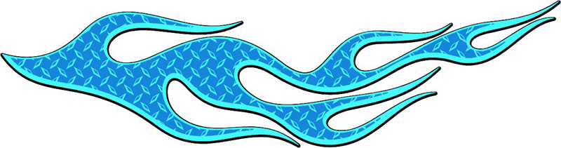 DIAMOND2_15 Diamondplate Flames Graphic Flame Decal