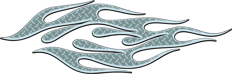 DIAMOND2_16 Diamondplate Flames Graphic Flame Decal