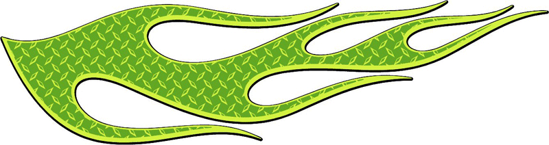 DIAMOND2_17 Diamondplate Flames Graphic Flame Decal