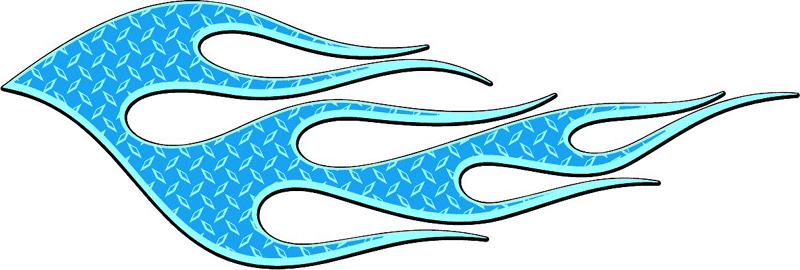 DIAMOND2_18 Diamondplate Flames Graphic Flame Decal