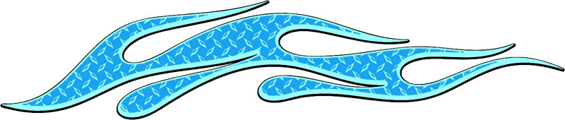 DIAMOND2_19 Diamondplate Flames Graphic Flame Decal