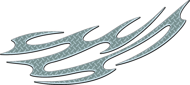 DIAMOND2_20 Diamondplate Flames Graphic Flame Decal
