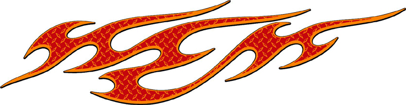 DIAMOND2_22 Diamondplate Flames Graphic Flame Decal