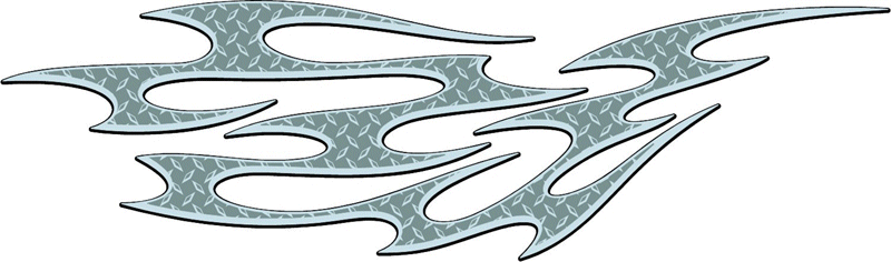 DIAMOND2_23 Diamondplate Flames Graphic Flame Decal