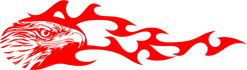 ehfl_01 Eagle Head Flames Graphic Flame Decal