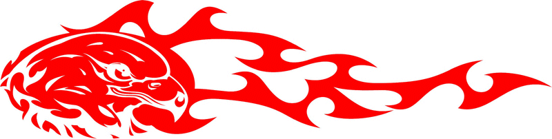 ehfl_05 Eagle Head Flames Graphic Flame Decal
