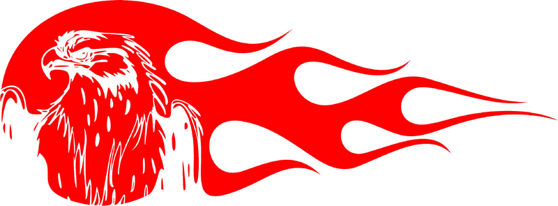 ehfl_07 Eagle Head Flames Graphic Flame Decal