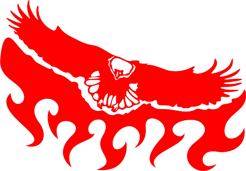 fle_03 Flaming Eagles Graphic Flame Decal
