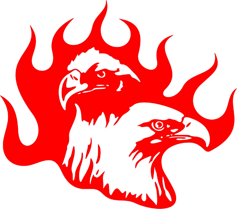 fle_05 Flaming Eagles Graphic Flame Decal