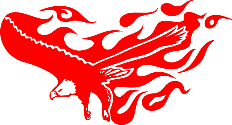 fle_06 Flaming Eagles Graphic Flame Decal