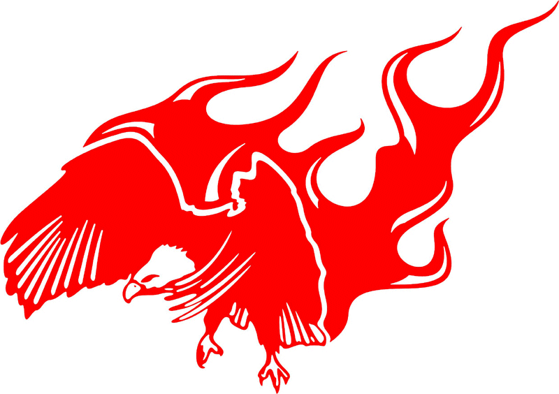 fle_08 Flaming Eagles Graphic Flame Decal