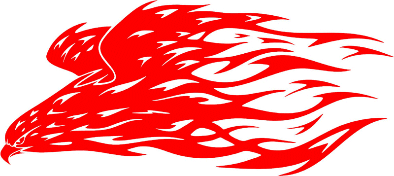 fle_15 Flaming Eagles Graphic Flame Decal