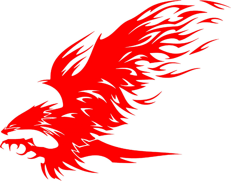 fle_16 Flaming Eagles Graphic Flame Decal